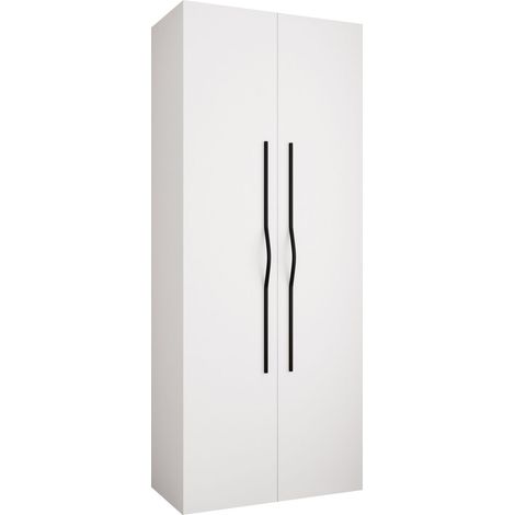 Armario Hartford 562, Blanco, 246x100x52cm, Puertas de armario: Con bisagras, Número de estantes: 6 (1/5)
