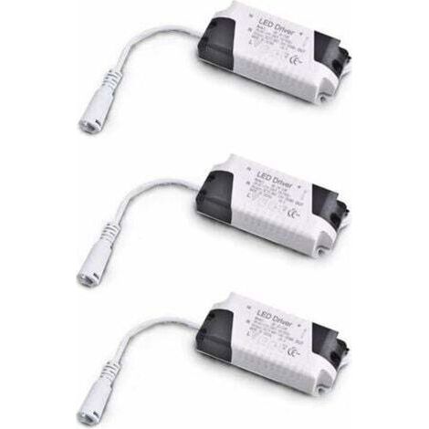 Set aus 3 Gleichstromtransformatoren (18–24 W), Eingangsspannung 85–265 V AC, 50/60 Hz, Ausgangsspannung 36–72 V DC, 240–260 mA. Geeignet zum Austausch von Einbaustrahlern und anderen LED-Leuchten. (1/5)