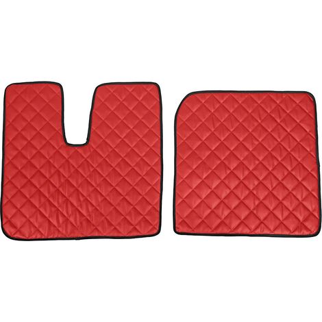 Coppia tappeti in Skeentex - Rosso - compatibile per Man TGX (09/0712/16)
