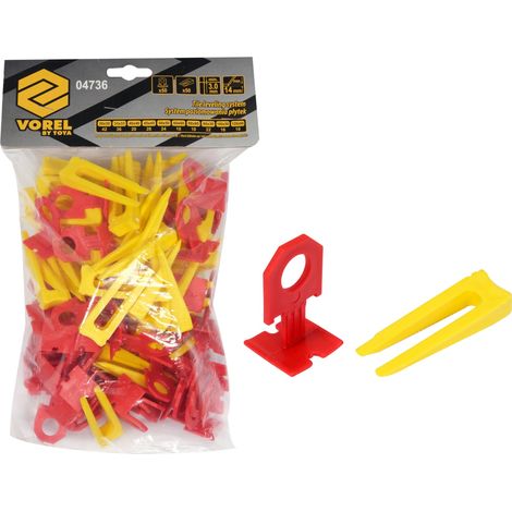 Fliesen Nivelliersystem 3 mm Set 50 Clips + 50 Keile