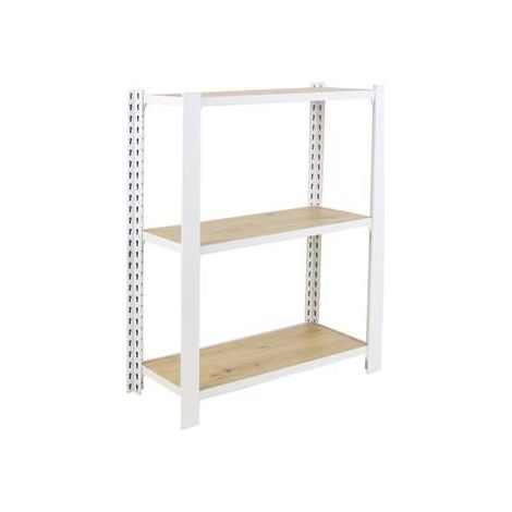 Étagère en métal blanc nodi 3 étagères charge 200 kgs dim.1000x2400x300mm sans vis (1/2)