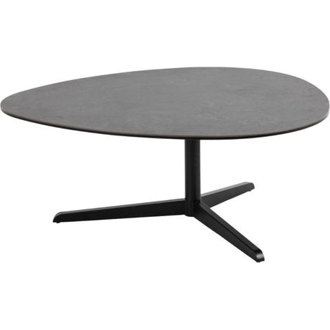 Table basse galet en céramique et pied en métal noir L100 - BARBARA (1/5)