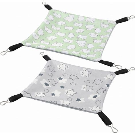 Meerschweinchen-Hängematte, 2er-Set (28 x 28 cm) – Doppelseitig belüftetes Käfigzubehör, geeignet für Frettchen, Chinchillas, Hamster und andere Kleintiere. (1/5)