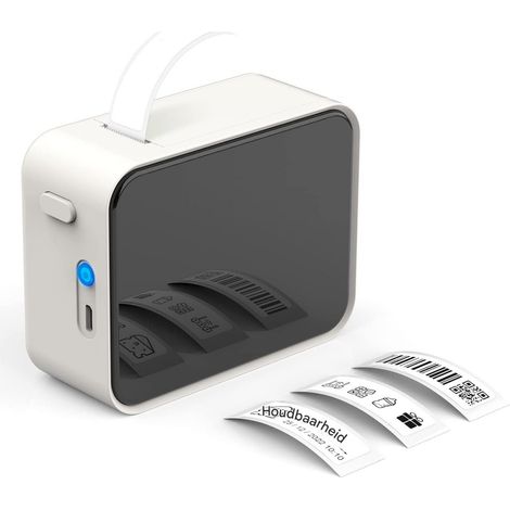 Imprimante Étiquettes Bluetooth - P15 Mini - Technologie Thermique Sans Encre - Compatible iOS Android - Pour Maison Bureau École - Blanc (1/5)