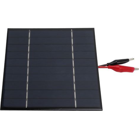 Panneau solaire polycristallin 5V 2,5W avec connecteurs crocodile, idéal pour bricolage électronique et projets éducatifs (1/5)
