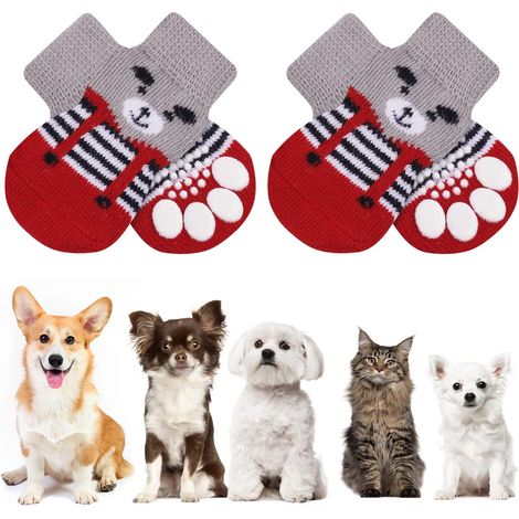 Chaussettes Anti-Dérapantes Chien Chat M