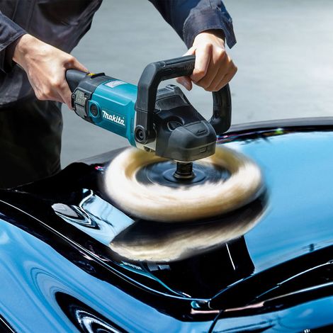 Makita – Polisseur électrique 1200W – Ponceuse excentrique avec plateau 180mm – Pour polissage bois dur et métal – Moteur puissant et léger - 9237CB