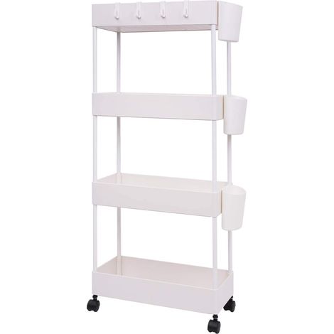 Chariot de rangement coulissant à 4 étages, pour cuisine, bureau, salle de bain (1/5)