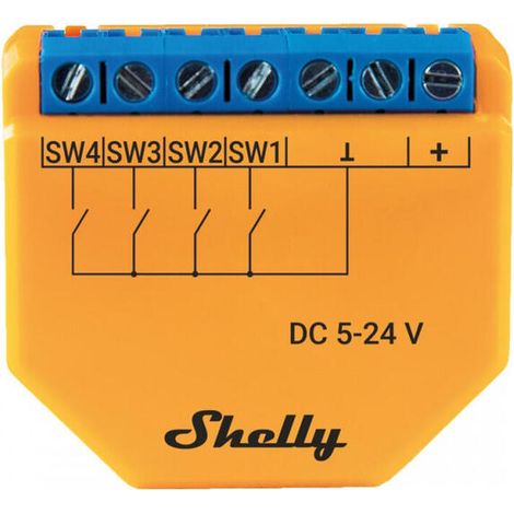 SHELLY HOME RELAY PLUS I4 DC WLAN SZENENAKTIVIERER BT SHELLYPLUSI4DC (1/2)