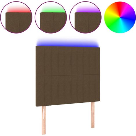 Maison Exclusive - Cabecero con luces LED tela marrón oscuro 100x (1/5)