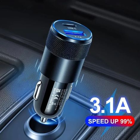 Chargeur de voiture USB rapide 12 W 3,1 A Type C PD pour iPhone 13, 12, 11 Pro Max et Honor (1/5)