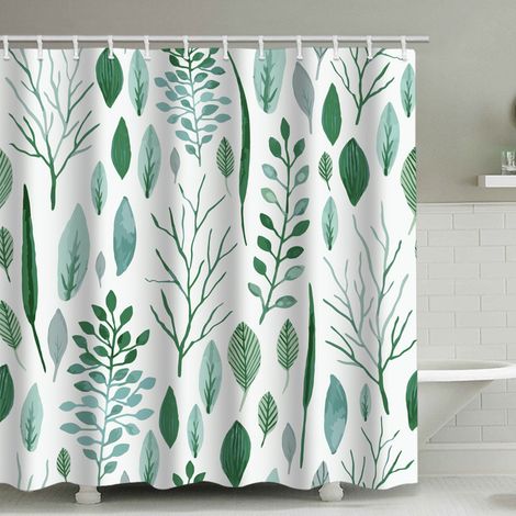 rideau de douche floral, rideau de douche tropical, tissu imperméable rideau de douche