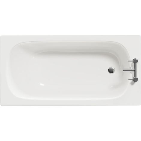 Cassia 1400mm x 700mm Straight Single Ended Steel Bath with 2 Tap Holes including Legs (1/5)