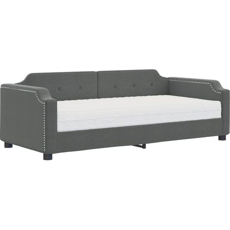 Maison Exclusive - Tagesbett mit Matratze Dunkelgrau 90x190 cm St
