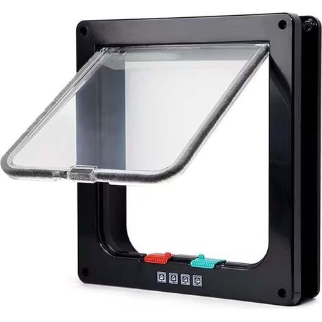 Gatera magnética de 4 vías para gatos y perros pequeños – Dimensiones S 20 x 19 cm – Plástico ABS resistente a la intemperie – Fácil instalación en paredes y puertas (1/5)