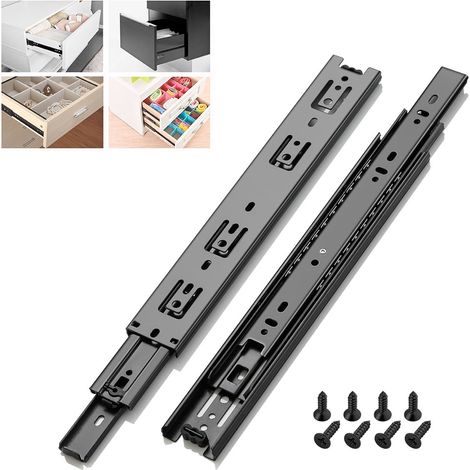 Paire de coulisses de tiroir, capacité de charge jusqu'à 45 kg, avec roulements à billes, extension de 300 mm (1/5)