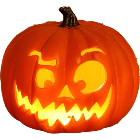 Décoration Halloween Lanterne Citrouille LED Grande forme allongée Matériau écologique sans odeur (1/2)