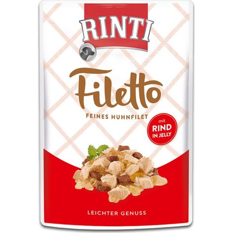 Rinti Filetto Filetes de pollo en gelatina - sobre de 100 g - con 100 g de carne de res
