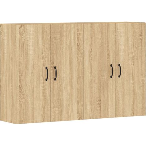 2 pcs Buffet，Bahut， Armoires murales chêne sonoma bois d'ingénierie CFW10417 (1/5)