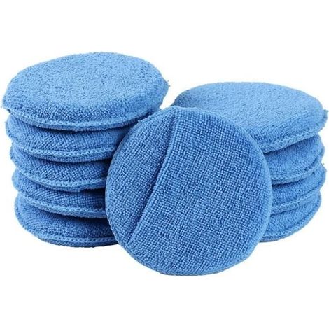 10 pcs -Tampon applicateur de cire de voiture en microfibre douce,éponge de polissage pour appliquer et enlever la cire,mousse de (1/4)