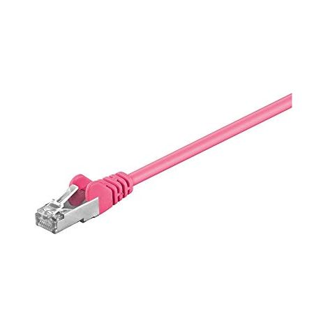 CAT 5e cavo patch, SF/UTP, magenta, 1 m, conduttore di alluminio placcato di rame (CCA). Lunghezza del Cavo 1 m (1/2)