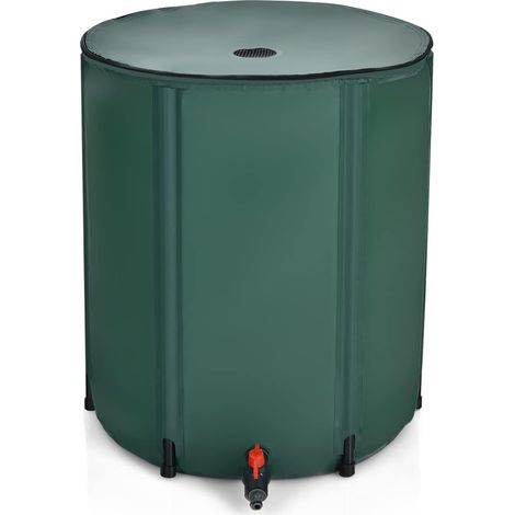 COSTWAY Depósito de agua Barril de Lluvia Plegable de 200L Tanque de Agua de Lluvia de PVC con Grifo y Válvula de Drenaje para Jardín (1/5)