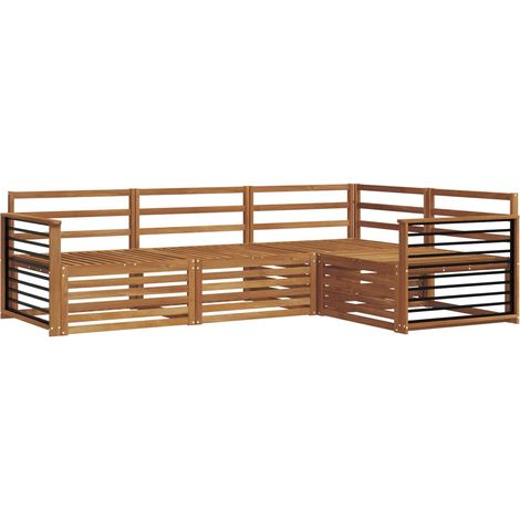 Outdoor Sofa Set 4 pcs Natural Solid Acacia Wood vidaXL (1/5)