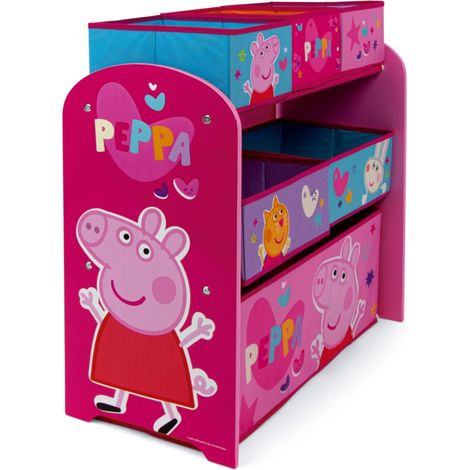 Peppa Pig Scaffale Portagiochi con 6 Contenitori in Tessuto