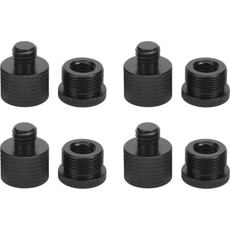 Kit adaptateur fileté pour microphone, comprenant des adaptateurs de filetage interne 5/8 pouce vers filetage externe 3/8 pouce et de filetage interne 3/8 pouce vers filetage externe 5/8 pouce. (1/5)
