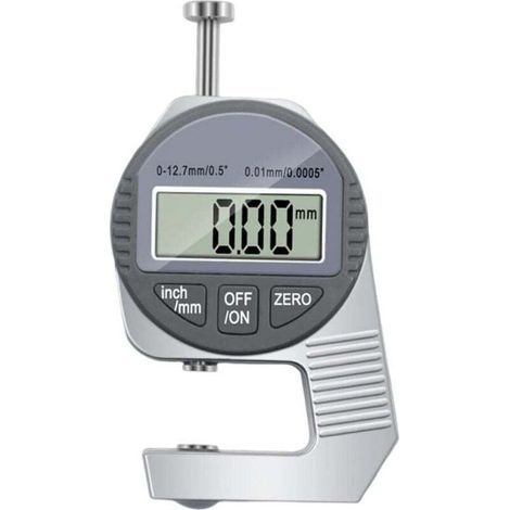 LCD Digital Thickness Gauge 0-12.7mm Electronic Micrometer for Leather and Fabric (1/4)