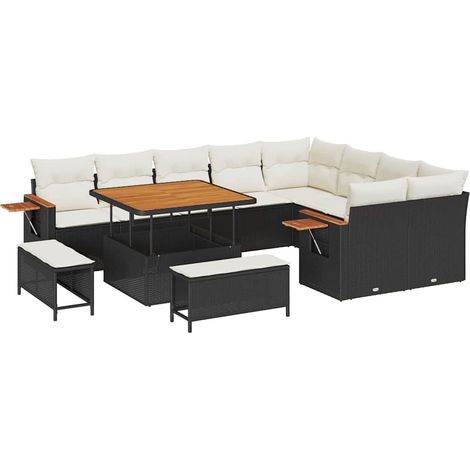 Maison Exclusive - Gartensofa-set mit Kissen 13 pcs Schwarz und C