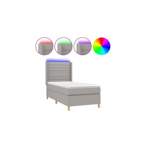 Sommier à lattes de lit matelas LED Gris clair 80x200 Tissu (1/5)