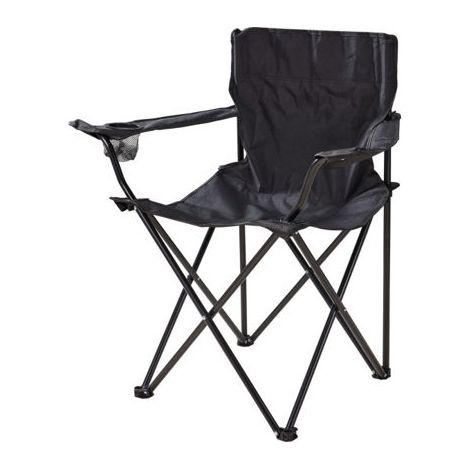 SILLA PESCADOR PLEGABLE METAL NEGRO