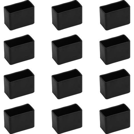 Set of 12 rectangular rubber feet for upholstered furniture - Square floor protectors - 15 x 30 mm (1/4)
