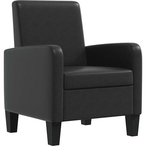 Fauteuil en similicuir noir (1/5)