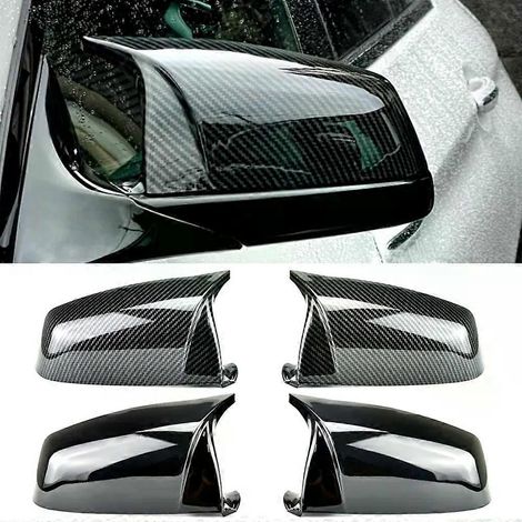 Coque de rétroviseur latéral pour BMW Série 5, 6 et 7 (F01, F02, F03, F04, F06, F07, F10, F11, F12, F13), noir carbone, haute qualité (type JXLGV). (1/5)