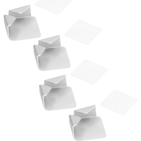 Set mit 4 selbstklebenden Kabelclips zur Wandmontage, kein Bohren erforderlich, silberne Steckdosenclips für den Haushalt, selbstklebende Kabelorganisatoren (1/5)