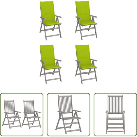 Hochlehner - Hochlehner Verstellbar 4 Stk. mit Auflagen Massivholz Akazie (1/5)