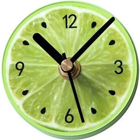 Aimant Réfrigérateur Magnet Frigo Horloge Murale Rond Motif Citron Vert (1/5)