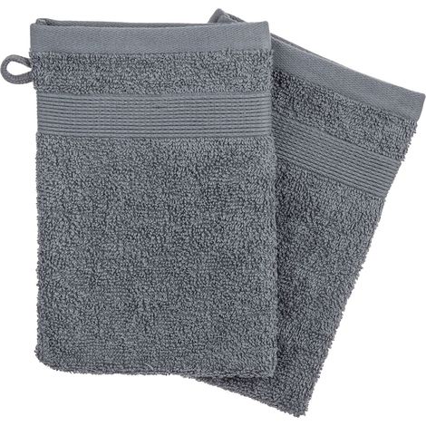 Lot de 2 ensembles de 2 gants de toilette en coton