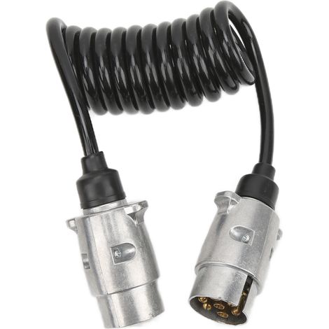 Rallonge prise remorque 2 mètres 7 broches métal norme européenne accessoire voiture (1/5)