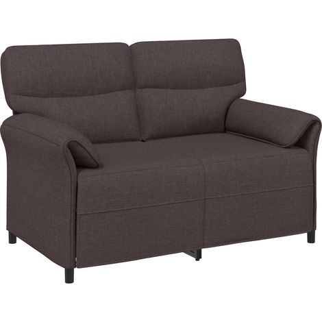 Sofá de 2 Plazas 2 plaza Marrón Oscuro 138 x 83 x 95 cm Tela vidaXL (1/5)