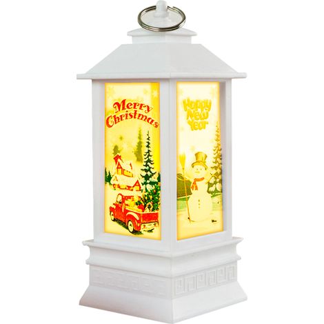 1 Lanterne Noël, Bonhomme de neige, LED scintillant, PVC robuste, Décoration intérieur (1/5)