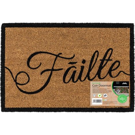 JVL Eco-Friendly Latex Backed Coir Entrance Doormat, 40x60cm - Failte (1/5)