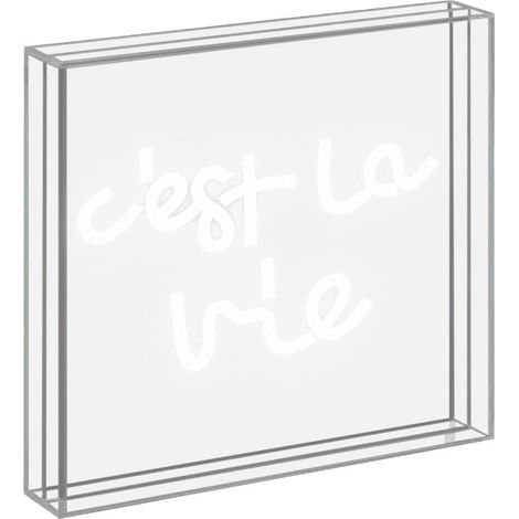 WD LifeStyle Insegna Neon con Cornice in Plexiglass 18 x 18 Cm Decoro C'est la Vie