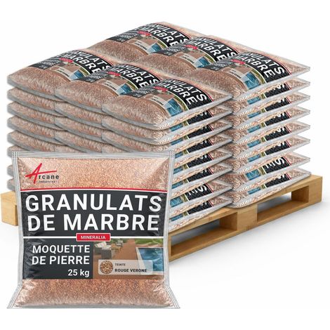 Granulats moquette de pierre marbre - Drainant & haute résistance - 1200 kg (jusqu'à 72 m²) Rouge Vérone - ARCANE INDUSTRIES
