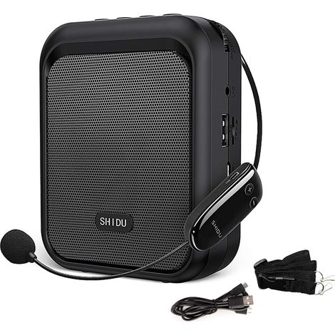 mini haut-parleur Bluetooth portable amplificateur vocal avec écouteur sans fil UHF système de sonorisation 10W 1800mAh, chanteur, Conducteur de taxi, formation, guide touristique (1/5)