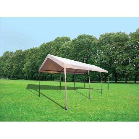 Gazebo in metallo 3x6m a otto pali portanti Ecru - Mod. AutoStop Magnum