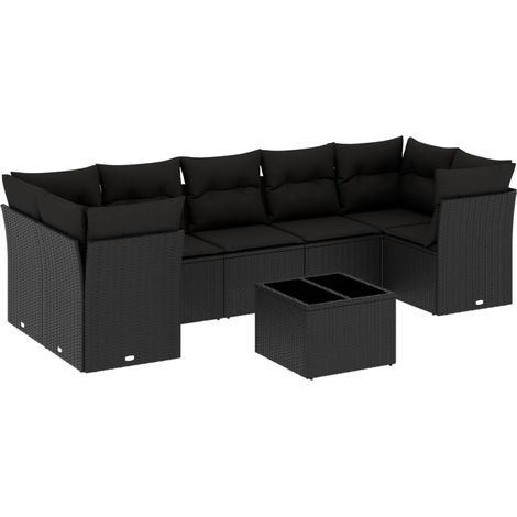 Maison Exclusive - Set de sofás de jardín 8 piezas y cojines ratá (1/3)