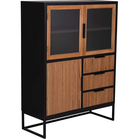 Vitrina 3 puertas y 3 cajones madera 100x40x135h cm (1/5)